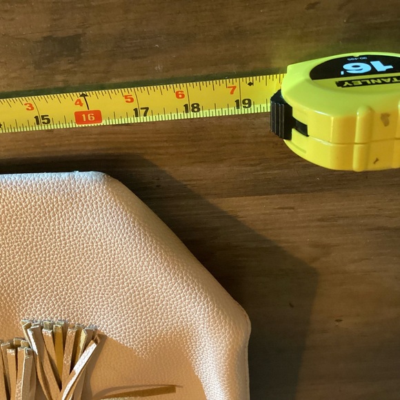 Tory Burch Light Blush Pebbled Leather Tassel Tote - Picture 9 of 12